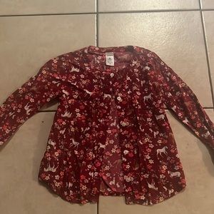 Girls Red Long Sleeve Shirt